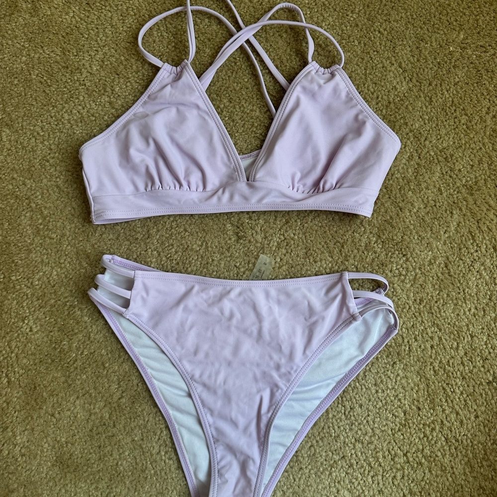 Light Lavender Two-Piece Strappy Bikini